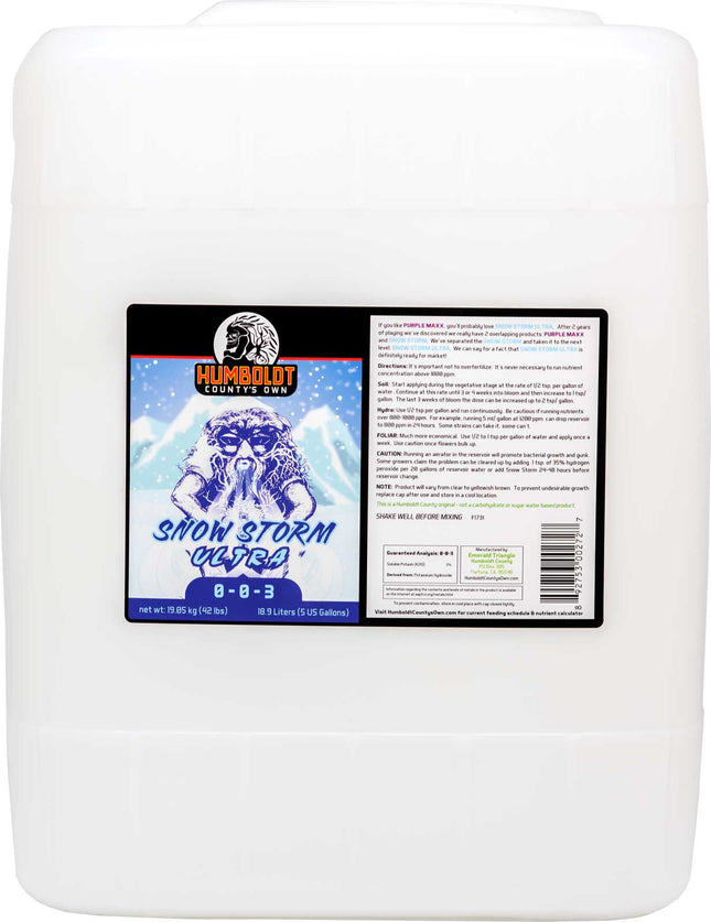 Humboldt County's Own Snow Storm Ultra 5 gallon