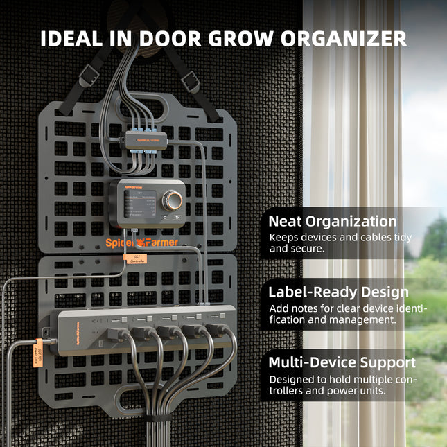 Spider Farmer gear board with mounted equipment