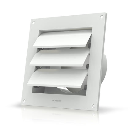 AC Infinity Wall Mount Duct Shutter 6" white steel