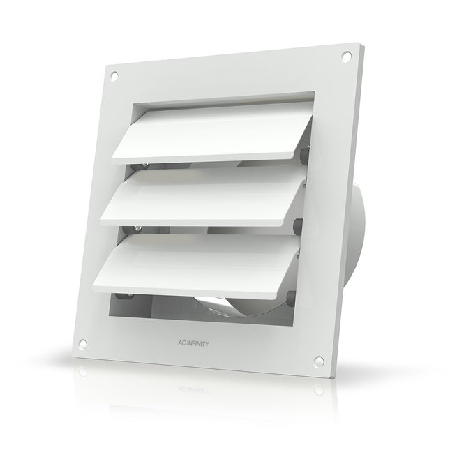 AC Infinity Wall Mount Duct Shutter 6" white steel