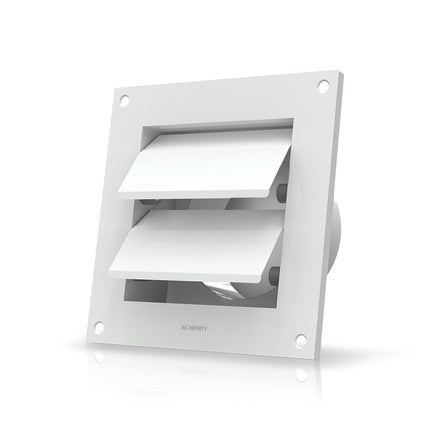 AC Infinity Wall Mount Duct Shutter 4" white steel