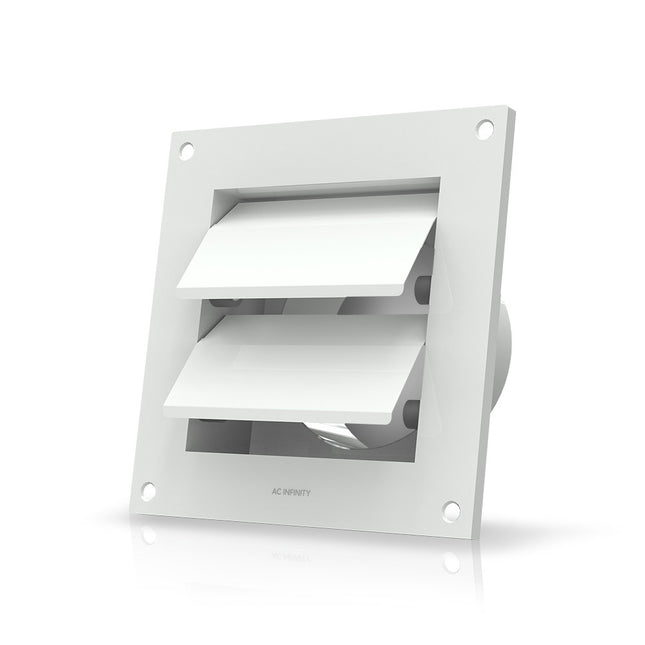 AC Infinity Wall Mount Duct Shutter 4" white steel