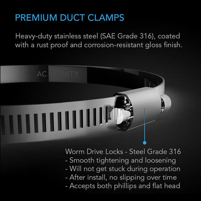 AC Infinity Duct Clamps 8" 2-pack, image 2