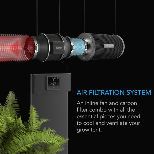 AC Infinity Air Filtration Kit PRO 8" with climate controller, image 2