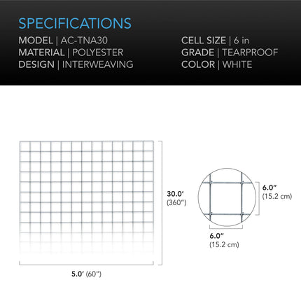 AC Infinity polyester plant trellis netting 5 x 30 ft, view 4