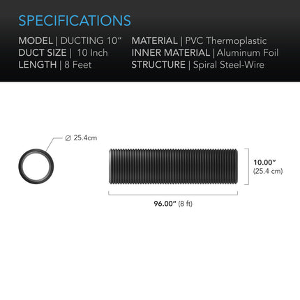 AC Infinity Flexible Ducting 10" x 8 ft, image 5