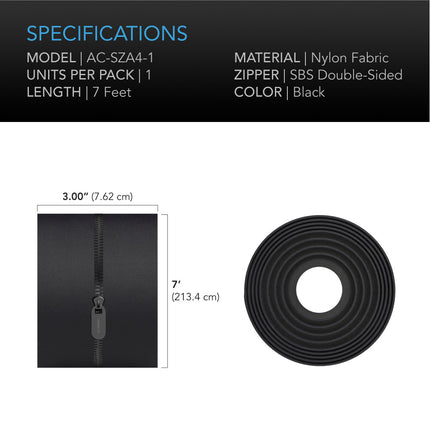 AC Infinity Peel and Stick Zipper 3" x 7' 1-pack, image 5
