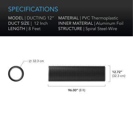 AC Infinity Flexible Ducting 12" x 8 ft, image 5