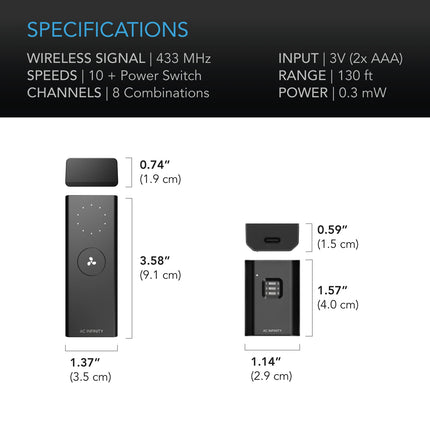 AC Infinity CONTROLLER 63 wireless remote fan controller, view 6