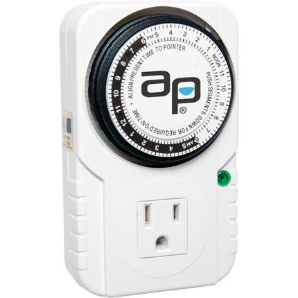 Autopilot Analog Grounded Timer 1725W 15a 15 Minute On/Off 24 Hour