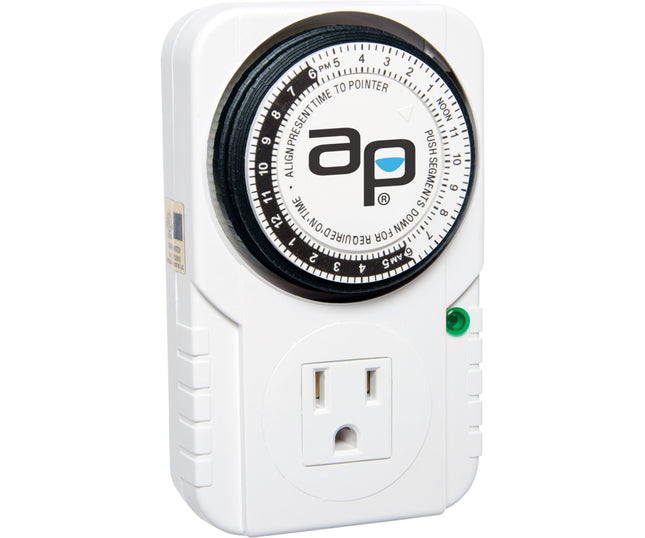 Autopilot Analog Grounded Timer 1725W 15a 15 Minute On/Off 24 Hour