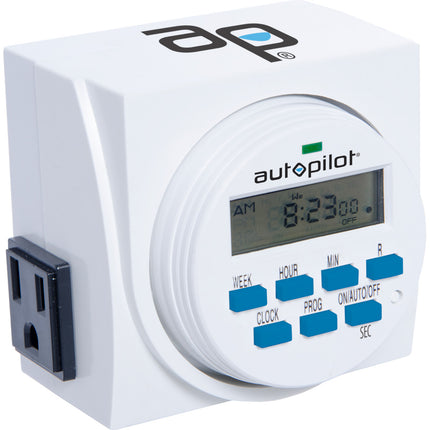 Hydrofarm Dual Outlet 7-Day Grounded Digital Programmable Timer 1725W 15A 1 Minute On/Off