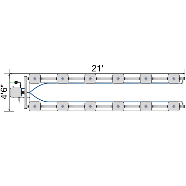 Current Culture UC12XXL13 Under Current RDWC system, overhead view