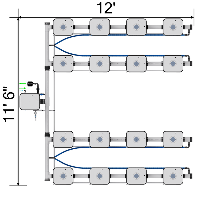 Current Culture UCDB16XL13 Under Current RDWC system, overhead view