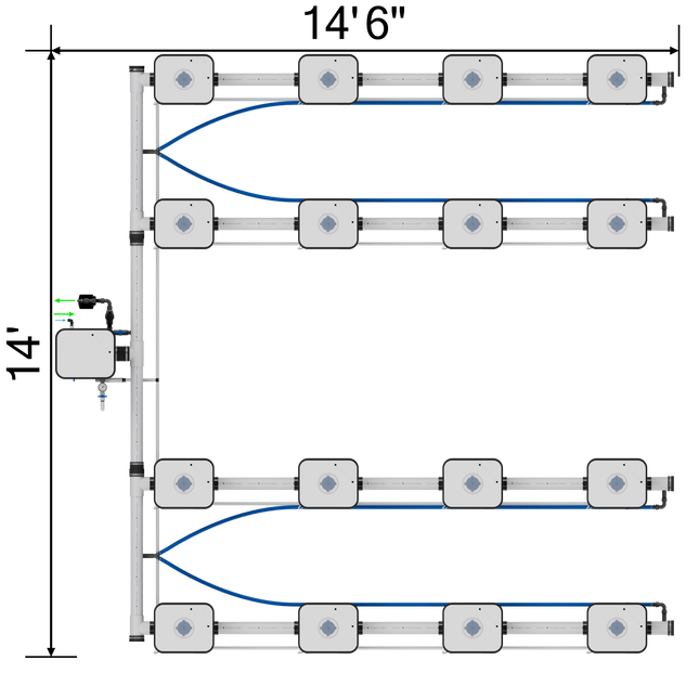 Current Culture UCDB16XXL13 Under Current RDWC system, overhead view