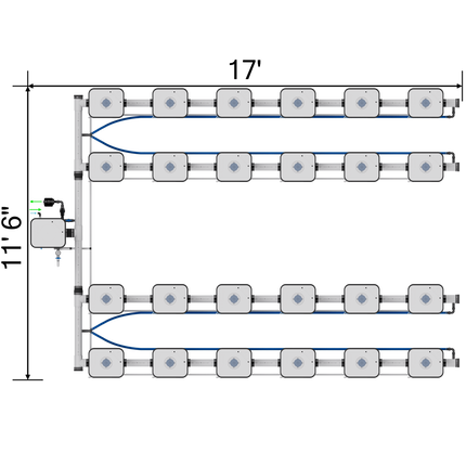 Current Culture UCDB24XL13 Under Current RDWC system, overhead view
