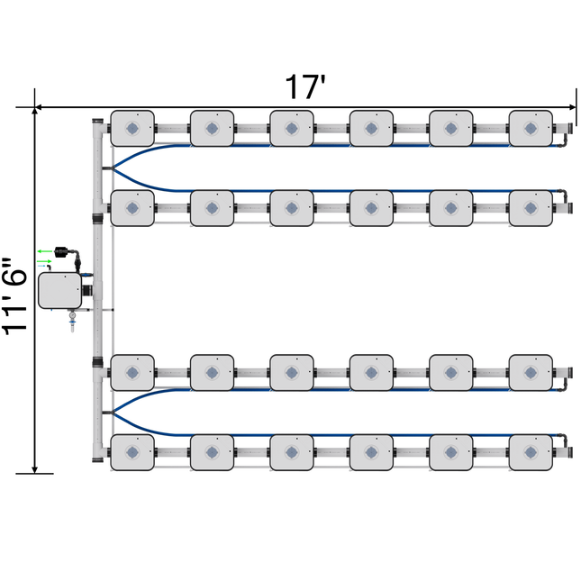 Current Culture UCDB24XL13 Under Current RDWC system, overhead view