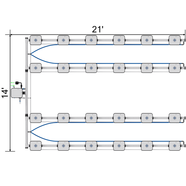 Current Culture UCDB24XXL13 Under Current RDWC system, overhead view