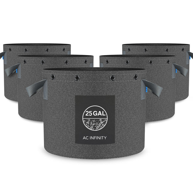 AC Infinity Heavy Duty Reusable Fabric Pots - 25 Gallon (5-PACK)