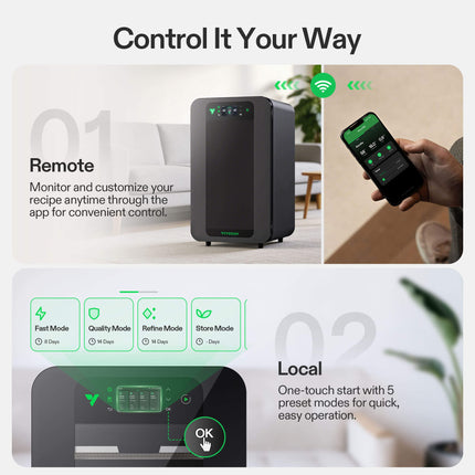 Vivosun VCure touchscreen and app