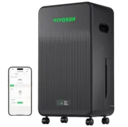 Vivosun AeroDrain D12 Intelligent Environmental Dehumidifier, up to 12L/day, 2L Water Tank, with Temperature & Humidity Sensor Probe