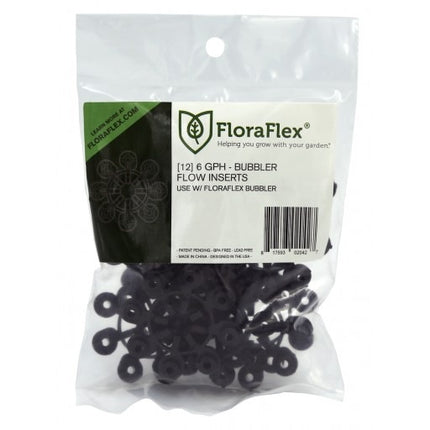 Floraflex BUBBLER FLOW INSERTS - 12PACK - 6GPH - (BLACK)