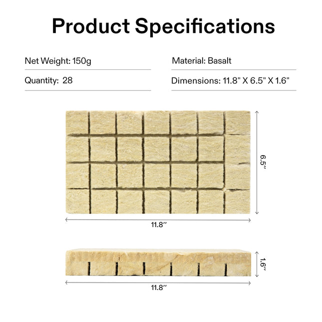 Vivosun rockwool cubes basalt fibers