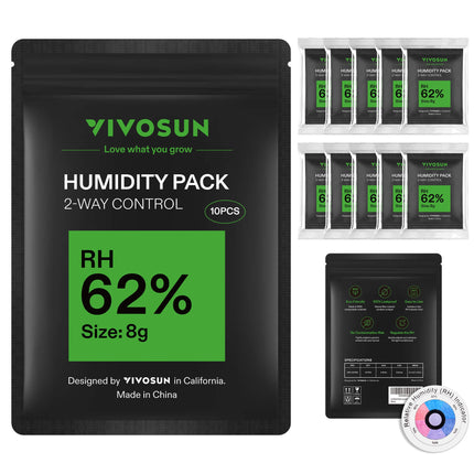 Vivosun 62% RH two-way humidity control packs, 8 g, 10-pack