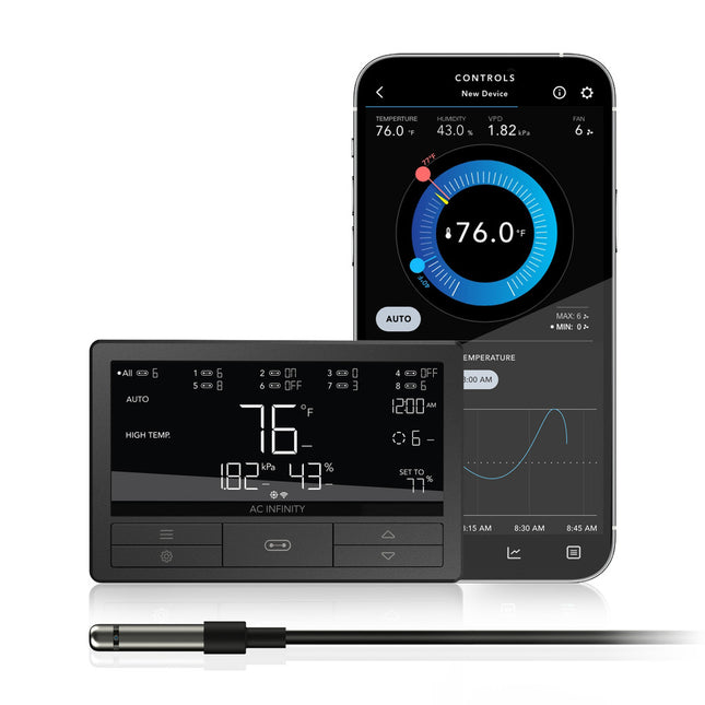 AC Infinity Controller 69 Pro+ Independent Programs for Eight Devices, Dynamic VPD, Temperature, Humidity, Scheduling, Cycles, Levels Control, Data App, Bluetooth + WiFi