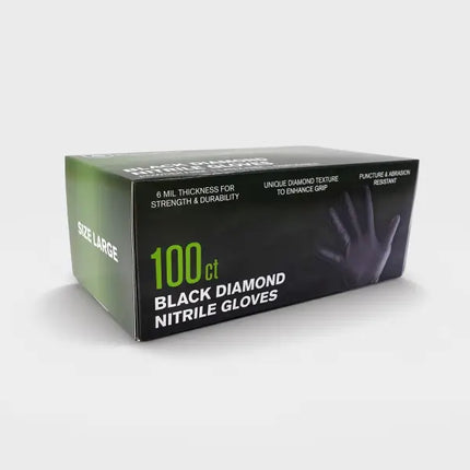 Floraflex Black Diamond Nitrile Glove 100 ct - Size L