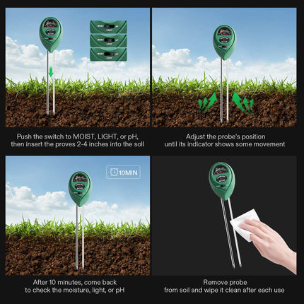 Vivosun soil tester in a pot