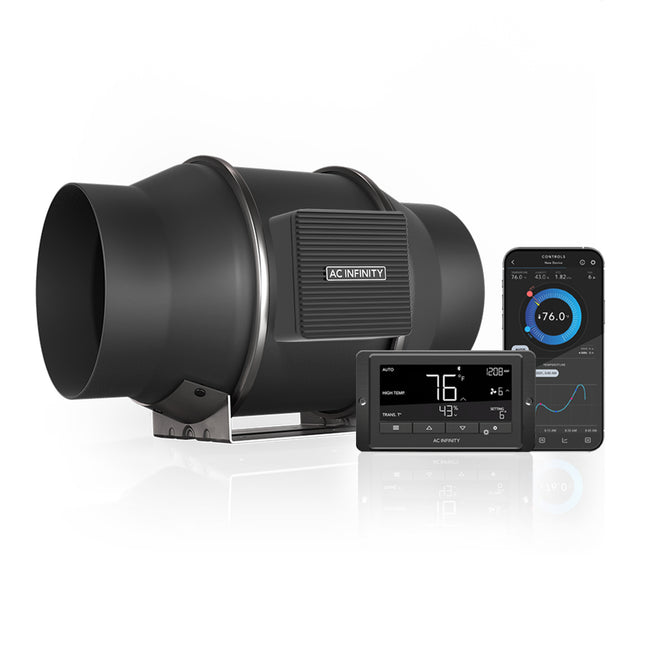 AC Infinity CLOUDLINE T6 - QUIET INLINE DUCT FAN SYSTEM WITH TEMPERATURE AND HUMIDITY CONTROLLER - 6"