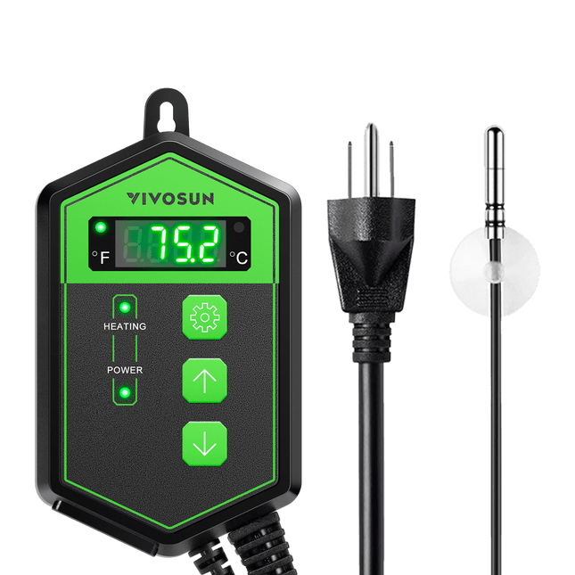 Vivosun seedling heat mat thermostat with sensor probe