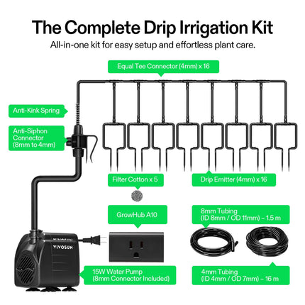 Vivosun drip irrigation kit contents