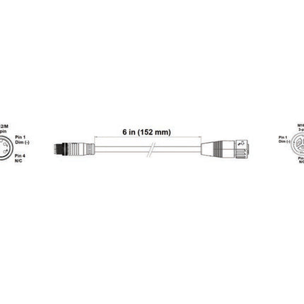 Fluence Dimming Adapter - M16 Push-Lock to M12 Threaded
