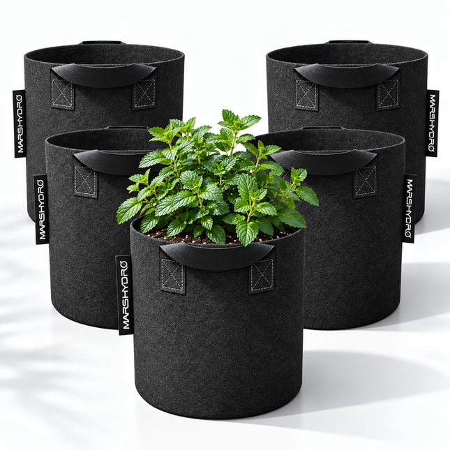 Mars Hydro 5 gallon fabric grow bags, 5-pack