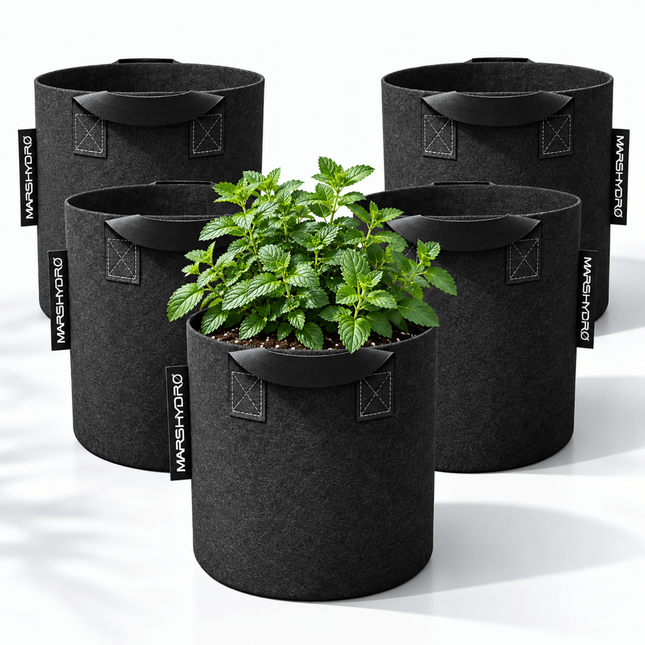 Mars Hydro 10 gallon fabric grow bags, 5-pack