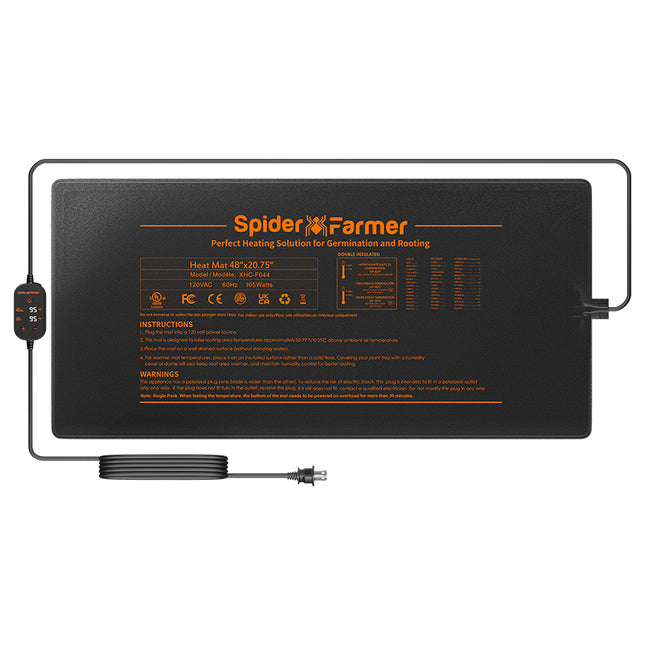Spider Farmer 48 x 20.75 inch seedling heat mat with thermostat