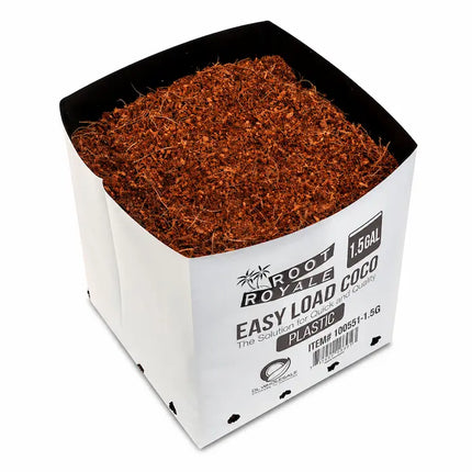 Root Royale Easy Load Coco Plastic Grow Bags 1.5 Gallon