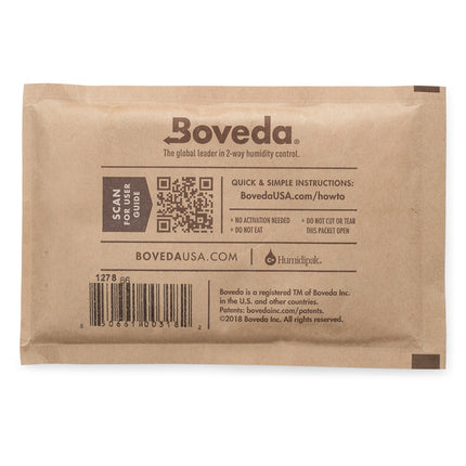 Boveda 2-Way Humidity Control Pack 62% 67g Individually Wrapped (100pcs/Case)
