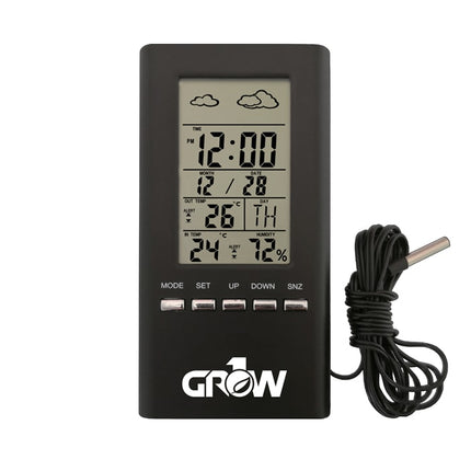Grow1 Indoor & Outdoor Temperature And Humidity Hygrometer w/ Probe