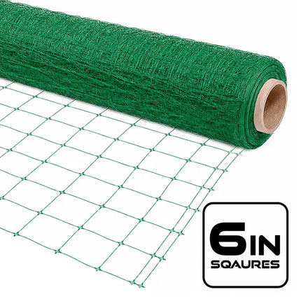VineLine Durable Plastic Trellis Netting Green Roll 4ft x 1000ft w/ 6in Squares