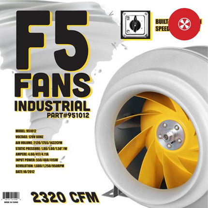 F5 Fans Industrial Inline Fan 12in