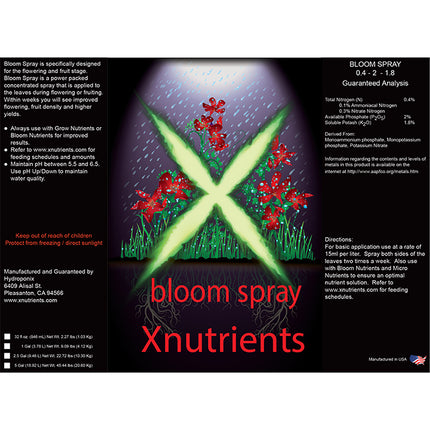 X Nutrients Bloom Spray 1 Gal