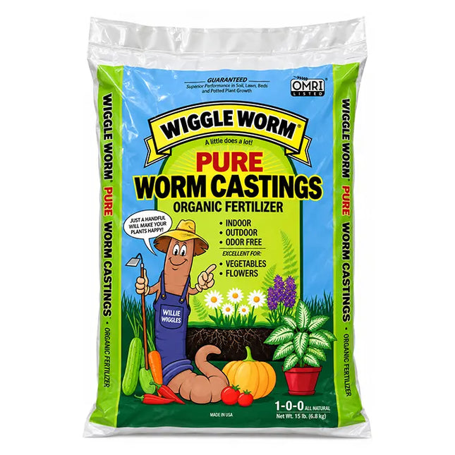 Wiggle Worm Pure Worm Castings Organic Fertilizer 15lbs