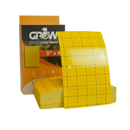 Grow1 Sticky Card Traps Yellow 5" x 8" (100 Pack)