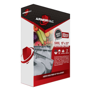 ArmorVac 15”x20” 5mil Precut Vacuum Seal Bags Black & Clear (100 Pack)