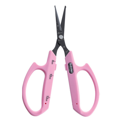 Saboten Fluorine Coated Round Tip Angled Blade Trimming Scissors Pink (PT-4)