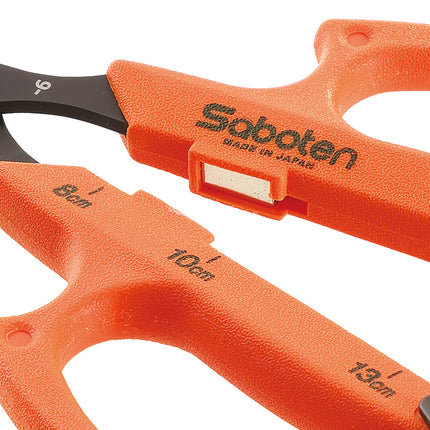 Saboten Stainless Steel Straight Blade Extra Slim Automatic Trimming Scissors Orange (PT-15)