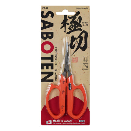Saboten Stainless Steel Straight Blade Trimming Scissors Orange (PT-12)